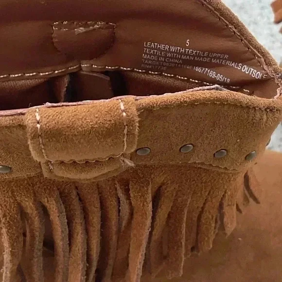 New Genuine Kids From OshKosh Boots Suede Fringe Toddler Size 5 Brown NO TAGS - Picture 2 of 7